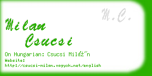 milan csucsi business card